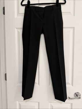 Ann Taylor Black Tailored Straight-Leg Trousers